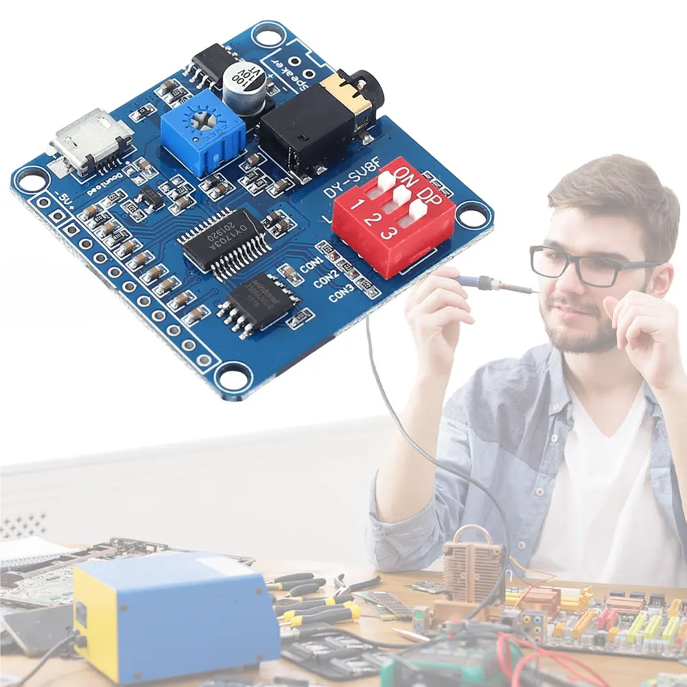 DY-SV8F Serial Port Control Playback Module UART I/O Trigger Mini MP3 Music Player Board 5W 8M for Arduino