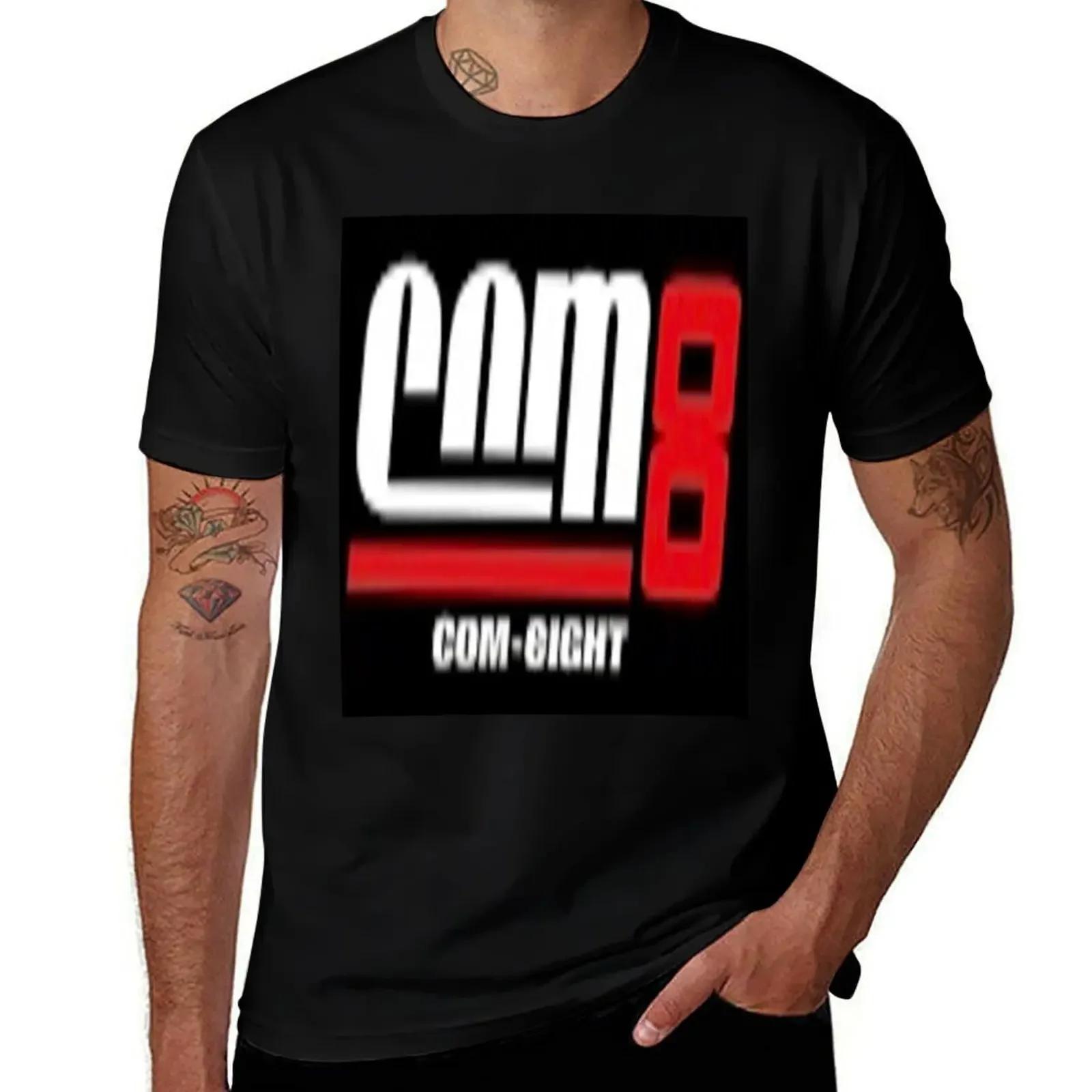 

com8 T-Shirt cute tops essential t shirt blacks Man t-shirt Men's t shirts