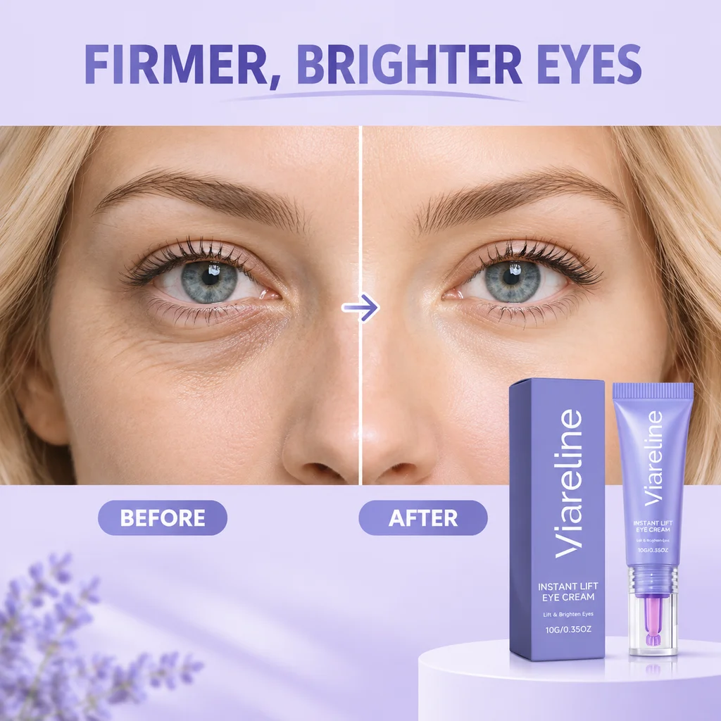 Viareline Instant Lift Eye Cream Firming Eye Cream Brightens Eye Area Smooths Fine Lines Hydrating for Women Men Sensitive Skin
