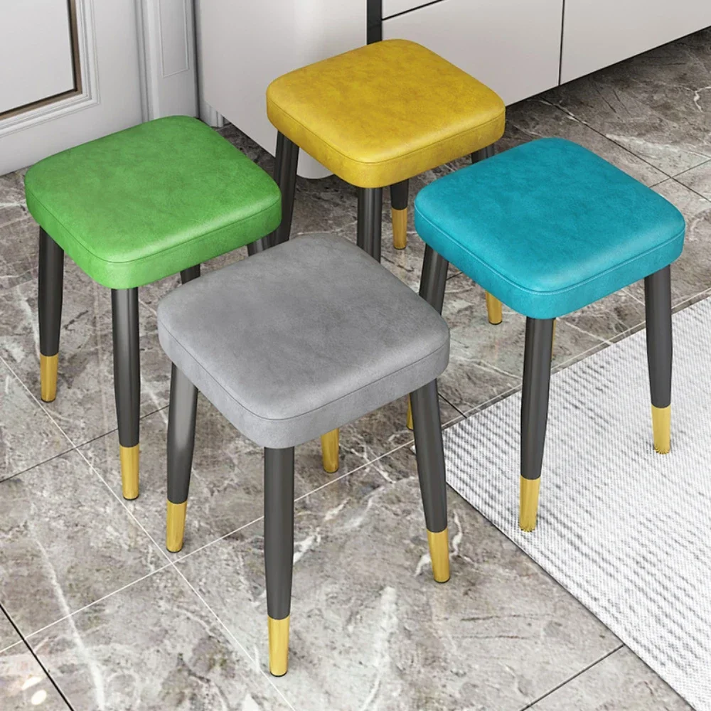 Dining Chair Living Room Leatherwear Latex Version Light Luxury Chair Dining Room Thickening Stable Leatherwear Square Stools image 5
