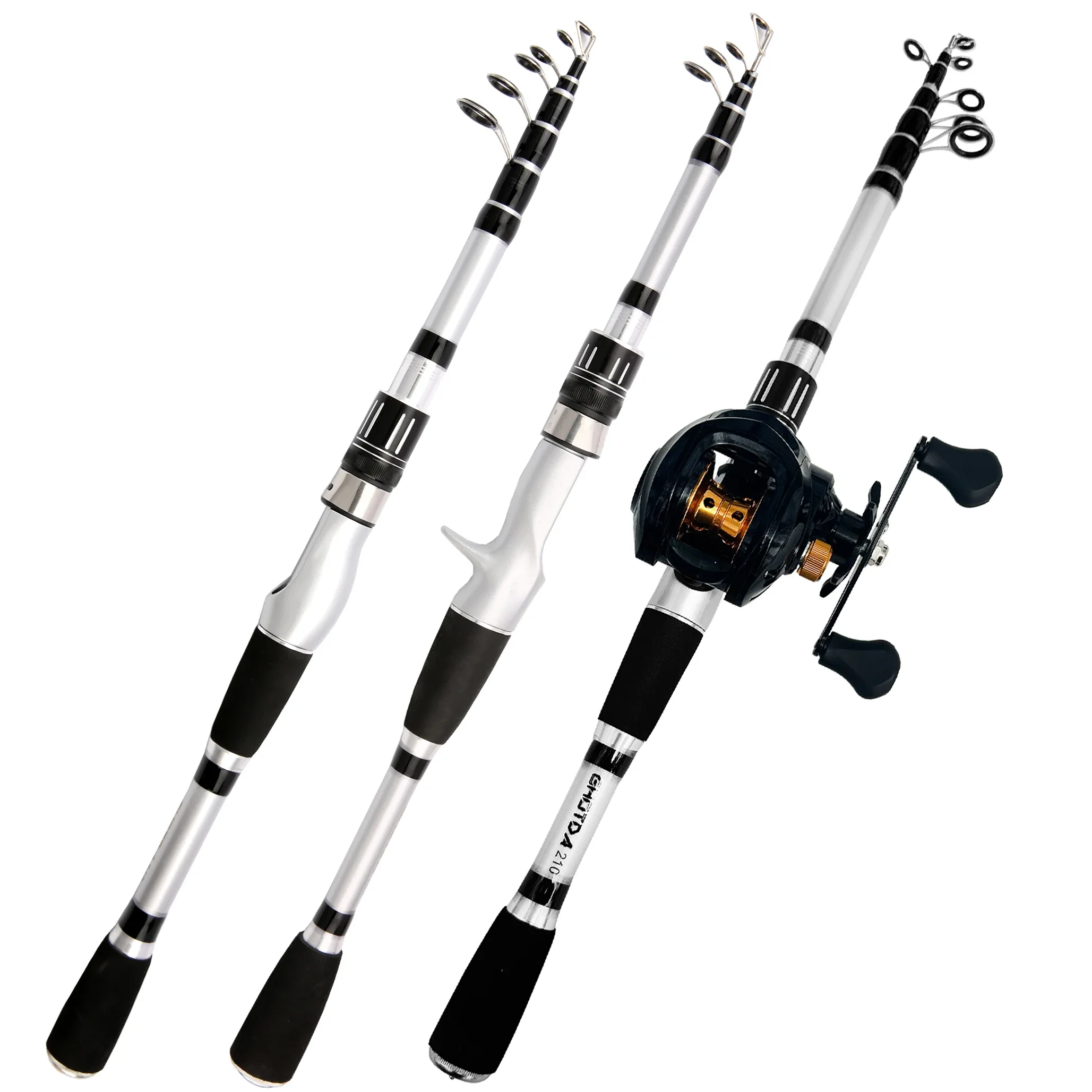 Mulinello telescopico per canna da Pesca Combo Set 1.5-2.4m canna in carbonio 5.2:1/7.2:1 mulinello Max Drag 8kg con Line Bag/Hook/Bait kit De Pesca