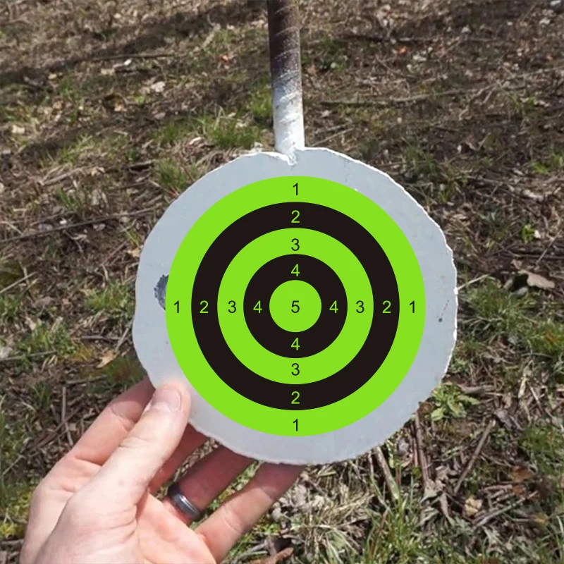 200Pcs 3Inch Green Circular Digital Target Paper for Shooting Practice, Target Stickers, Shooting Target Training Supplies Stick