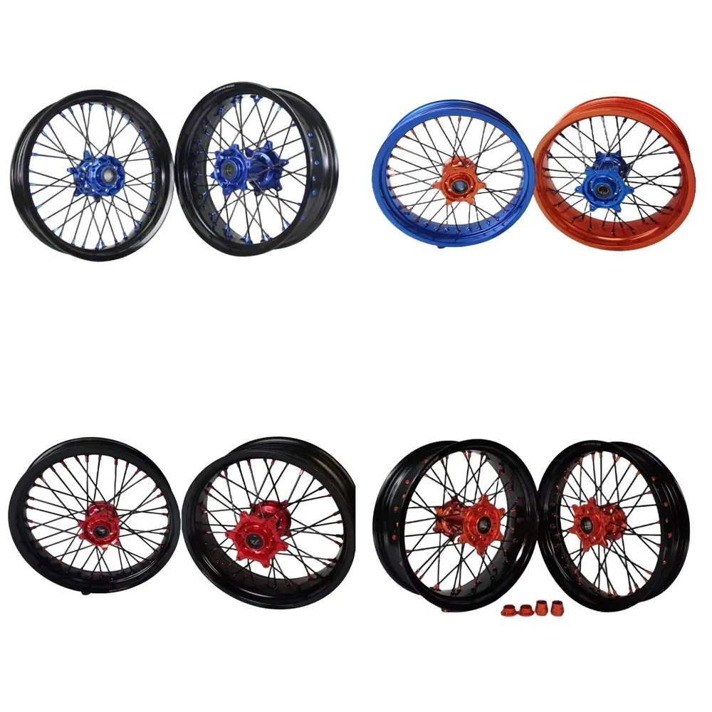 【2026 Daria Select】 High Performance 17-3.5/17-4.5 Aluminum Alloy Supermoto Wheels Set for EXC SXF 2003-2023 Motorcycle