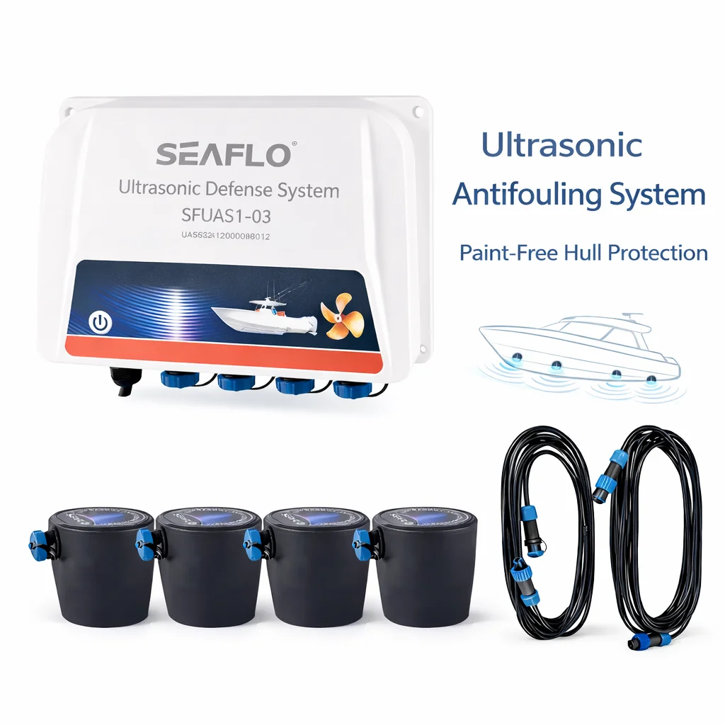 SEAFLO Ultrasonic Antifouling System for Boat Hull | Marine Sonic Anti-Fouling Device Paint-Free Hull Protection