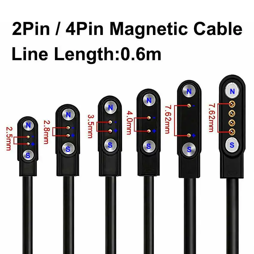 YanXi 2Pin 4Pin Smartwatch Dock Charger Adapter USB Magnetic Charging Cable Cord For Adult/Kids Smart Watch Power Charge Wire
