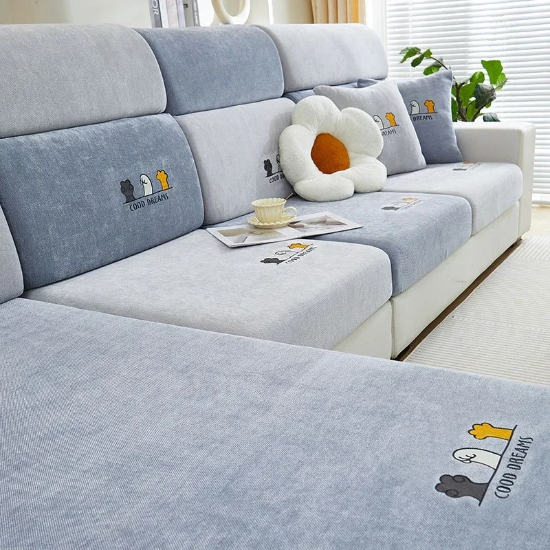 Cartoon Anti Cat Scratch Couch Cover Living Room Split Type All-inclusive Elastic Sofa Towel 4 Season Universal Protective Cloth