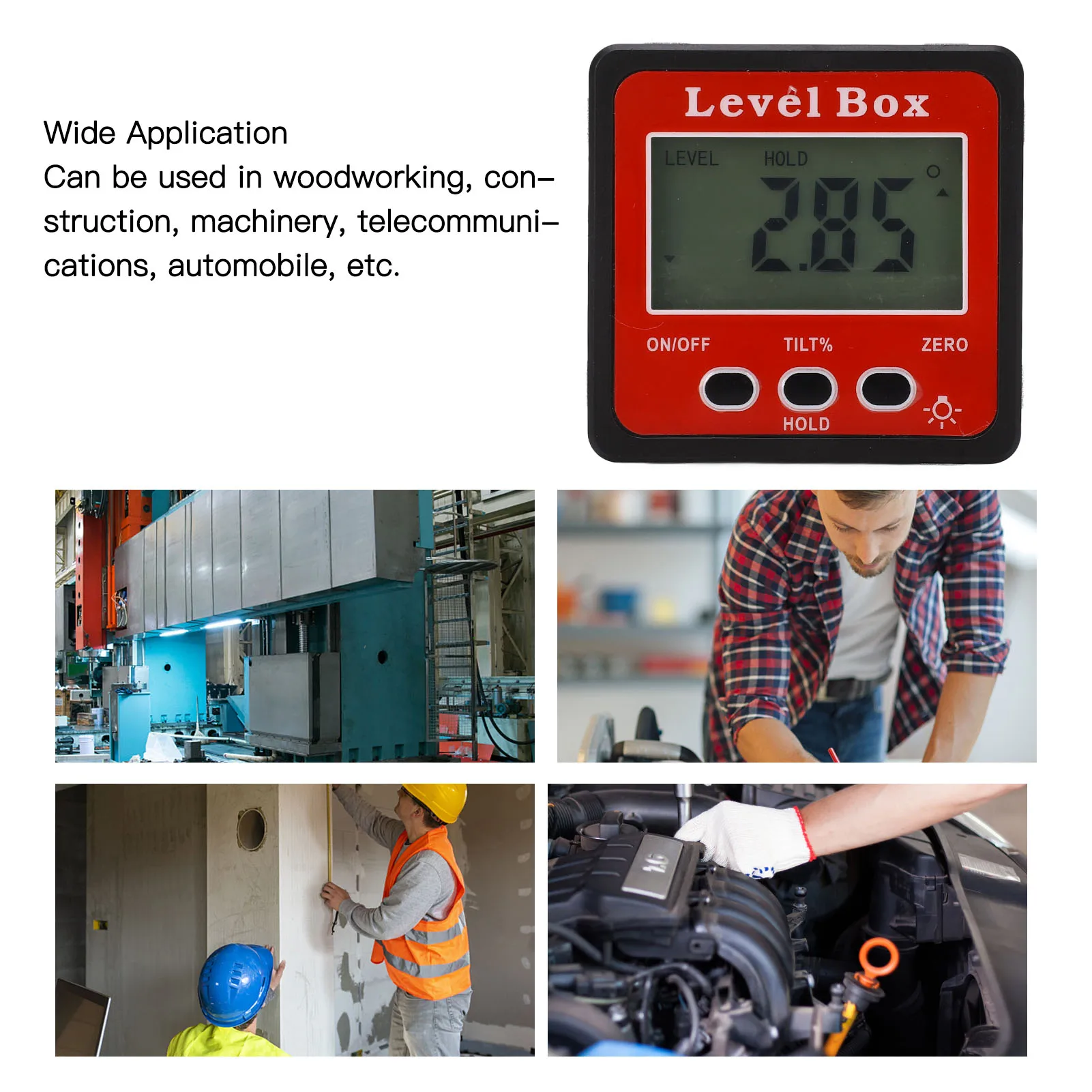 Bevel Box Digital Level Box Accurate Magnetic Portable Size Protractor Inclinometer for Woodworking Construction Machinery