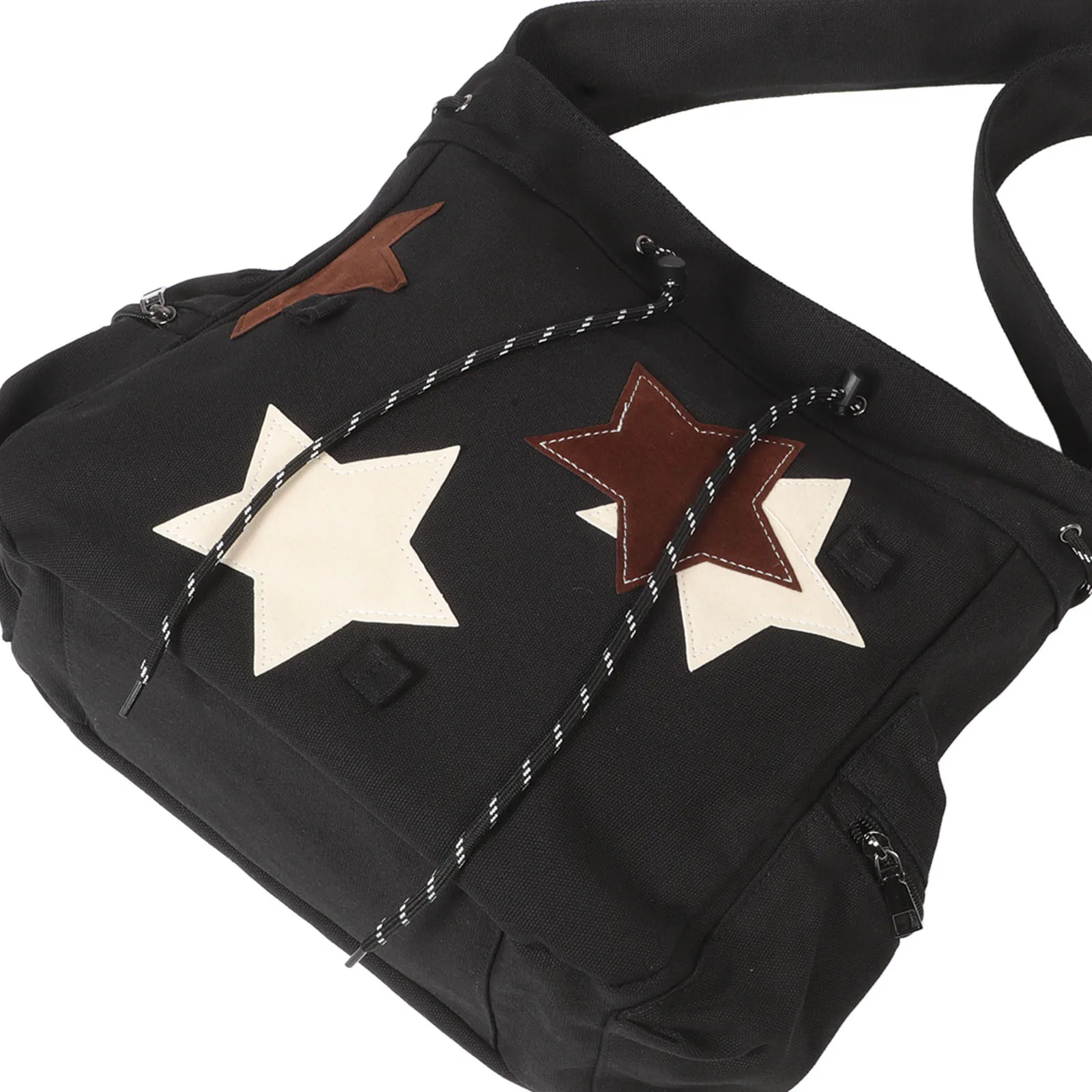 حقيبة طالب عصرية بطباعة نجوم، حقيبة ظهر ذات سعة كبيرة للمدرسة، حقيبة كتف كروس، حقيبة قماش للمراهقين والبالغين #2