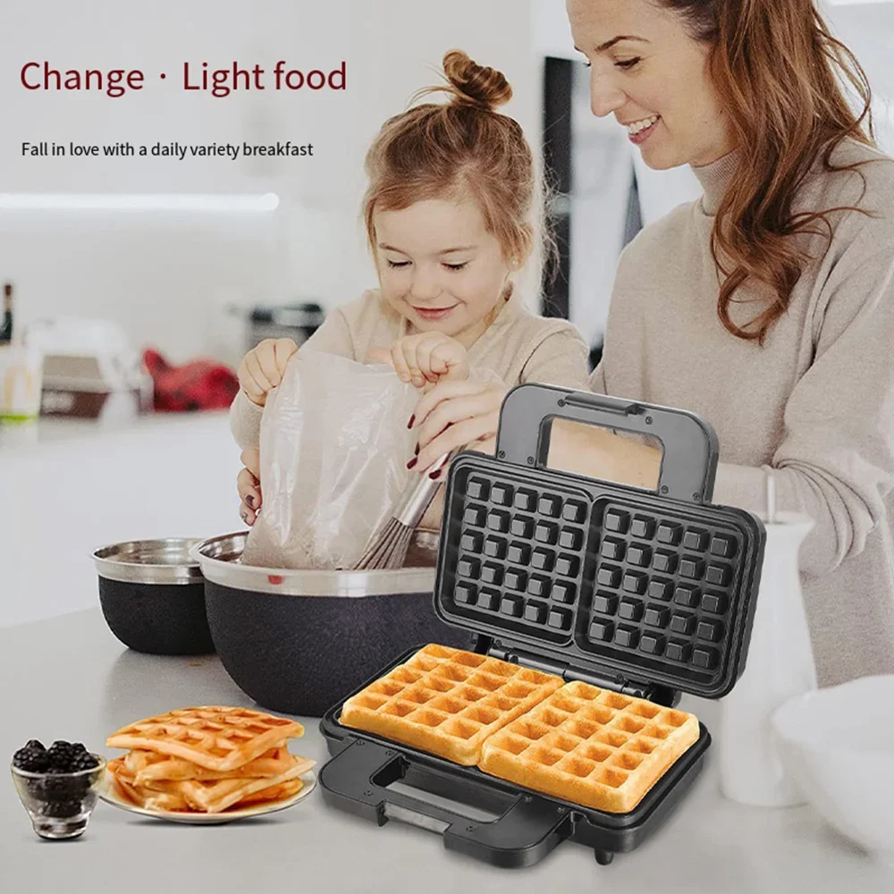 Belgian Mini Waffle Maker, Fast Double Sided Heating, Make 2 Waffles At The Same Time, Perfect for Breakfast, Snacks, Burgers