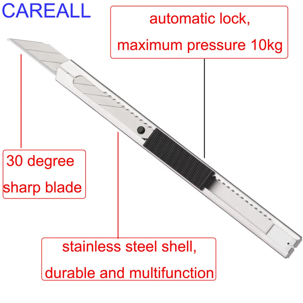 CAREALL Film Cutting Knife Car Vinyl Tools Anti -shaking Safety Craft Utility Knife Window Tint Sticker Decal Paper Lines Cutter