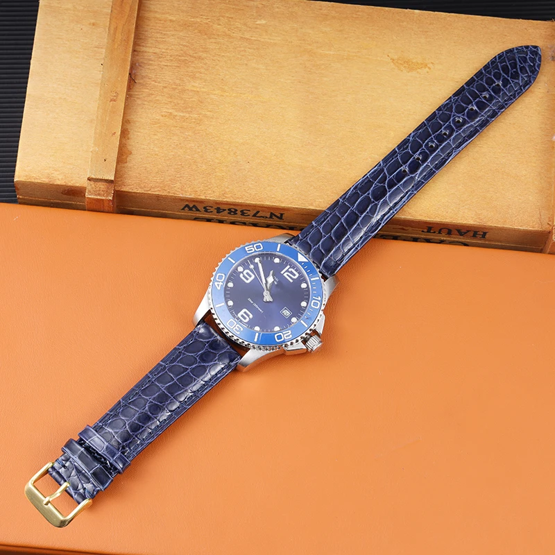 High quality Alligator leather watch strap for Longines/Tissot/Cartier genuine leather watchband green red blue 18/20mm/22mm