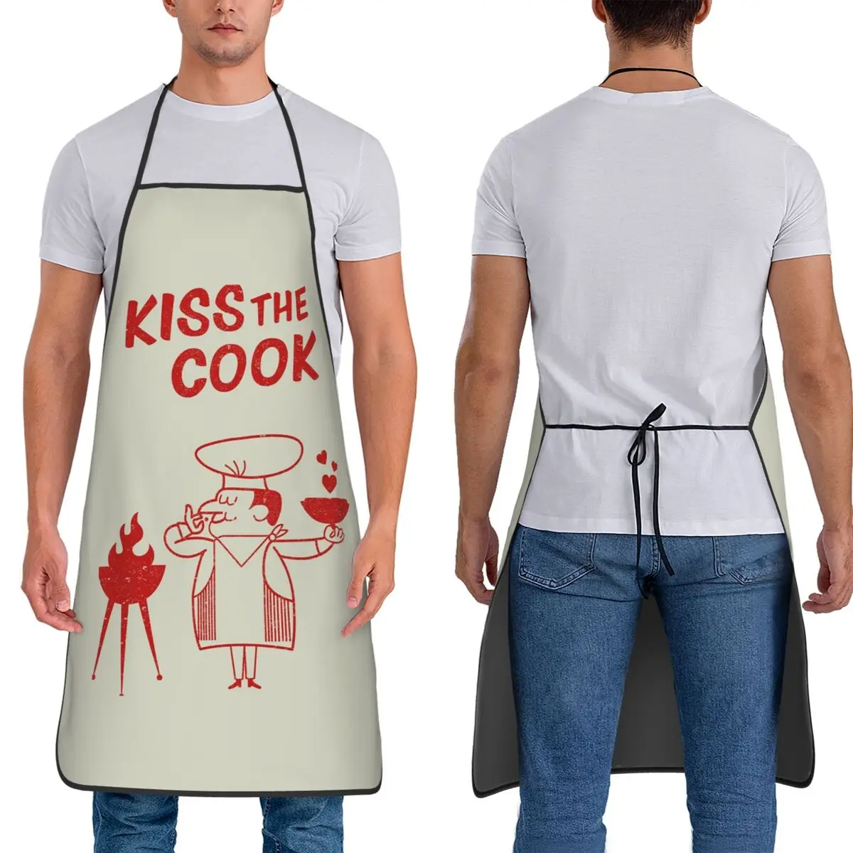 

Фартуки Kiss The Cook (Hunters) Фартуки для шеф-повара Кулинария Столик Водонепроницаемый нагрудник Кухонный сарафан для уборки для женщин и мужчин Садоводство