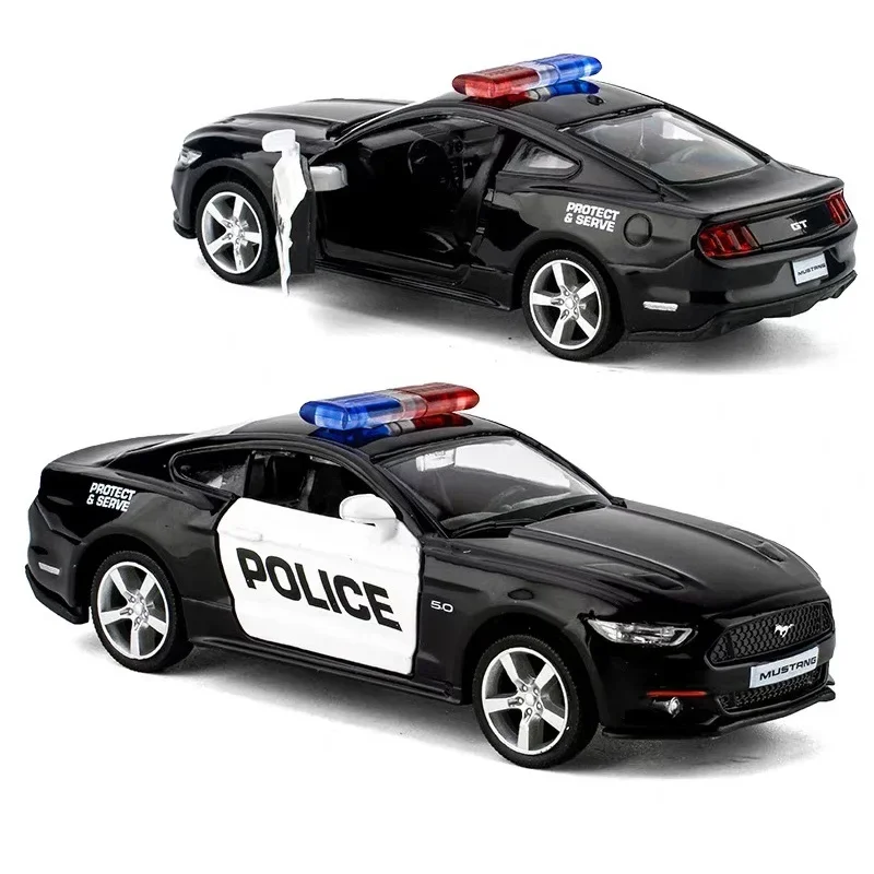 American Police Car Ford Mustang F150 Dodge Challenger Simulation Exquisite Diecasts & Toy Vehicles RMZ city 1:36 Alloy Model