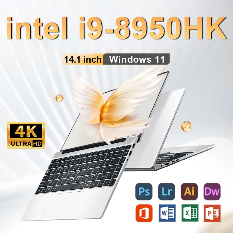 

НОВЫЙ ноутбук intel i9 8950HK, 16 ГБ ОЗУ, 1/2 ТБ SSD, портативные ноутбуки, 14,1-дюймовый Windows 11, портативный ноутбук, офисный игровой ПК, геймер