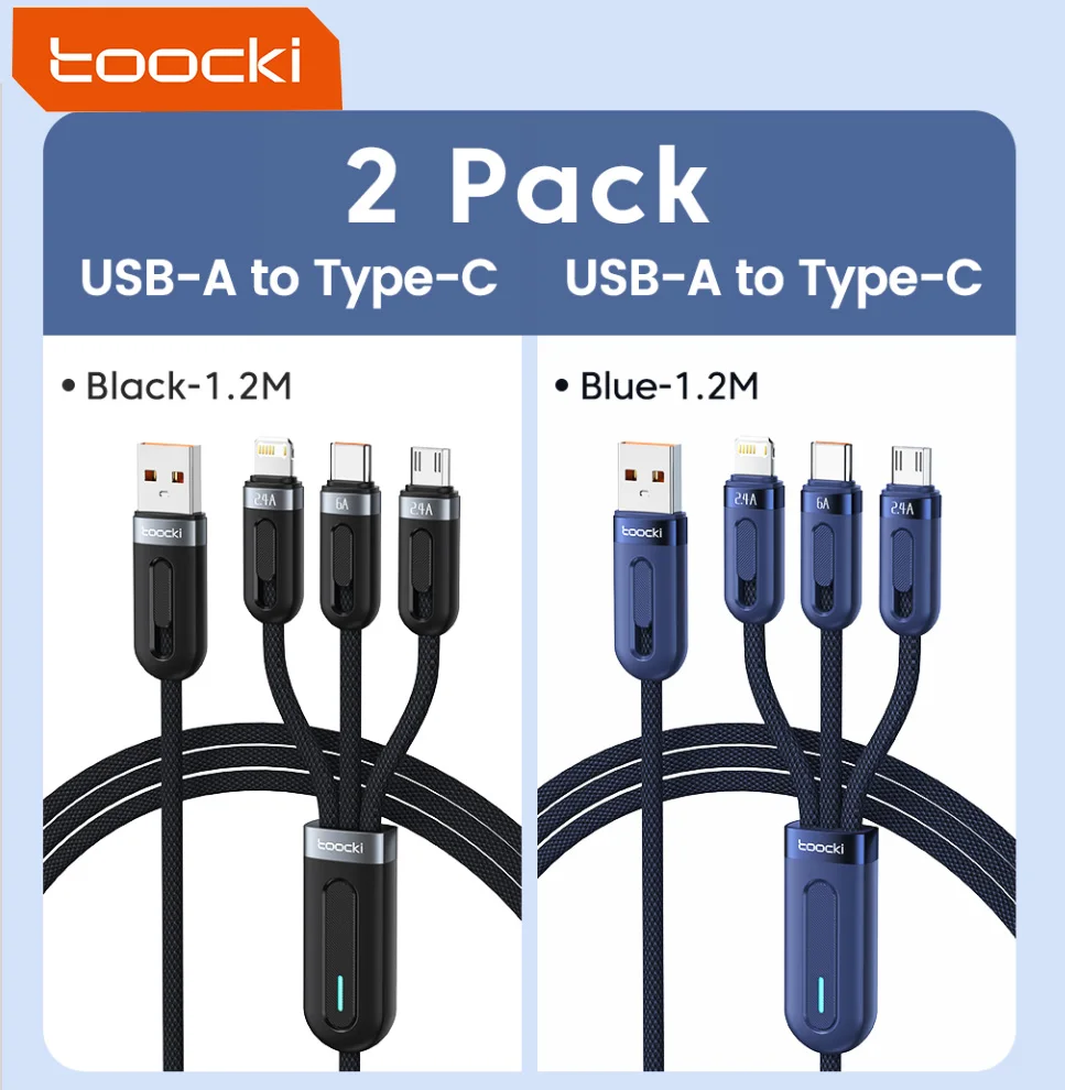 toocki-3in1-6aケーブル-2本入り-急速充電usb-type-c-携帯電話ケーブル-oneplus、realme、poco、iphone-x、xiaomi-usb-microケーブル対応