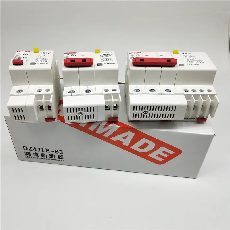 AC220V-400V DZ47LE-63 1P 2P 3P 4P 6A 10A 16A 20A 25A 32A 40A 50A 63A residual current earth leakage protection circuit breaker