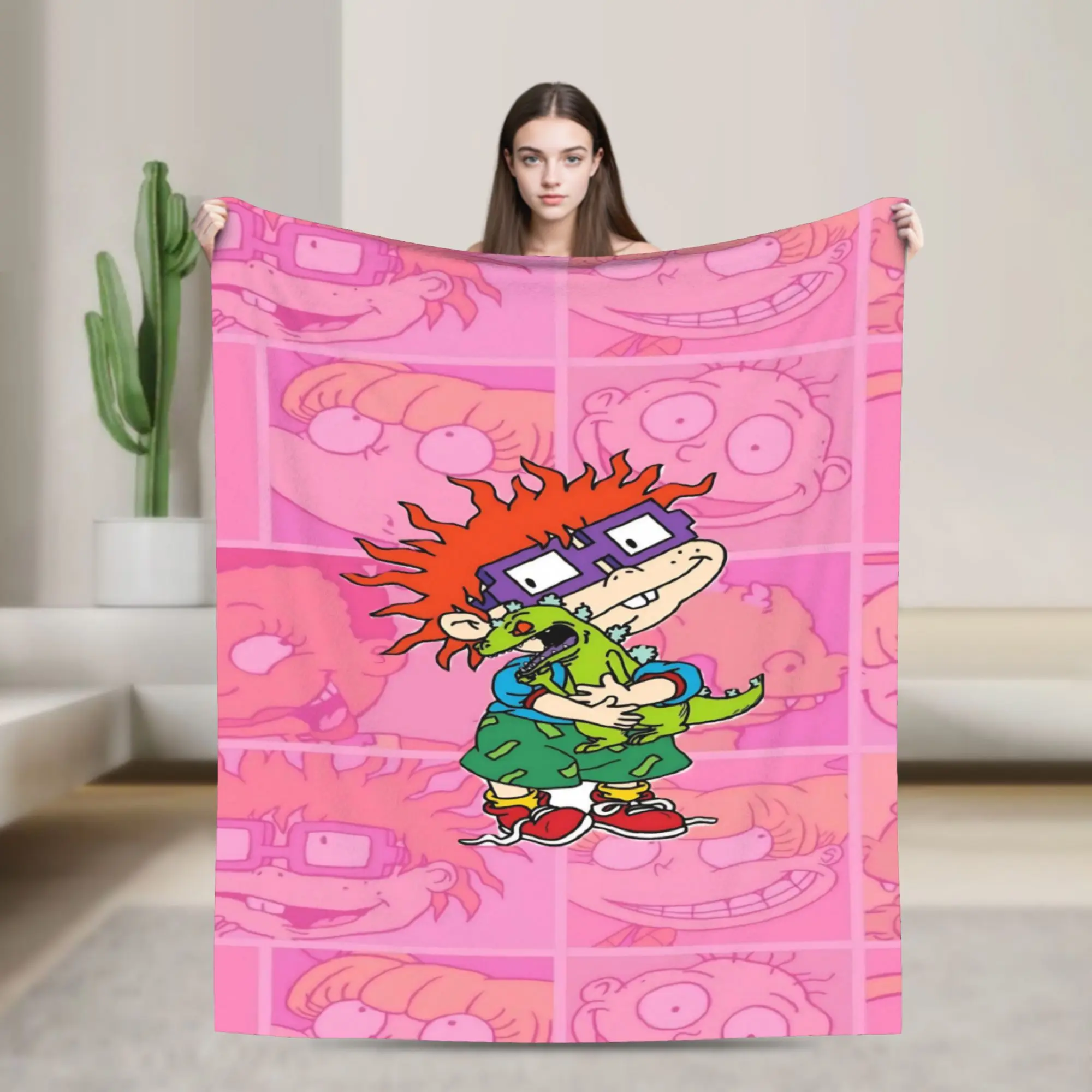 Cartoon R-Rugrats Blanket Multiple Sizes Cozy and Lightweight  Throw Blankets for Sofa Couch and Bed