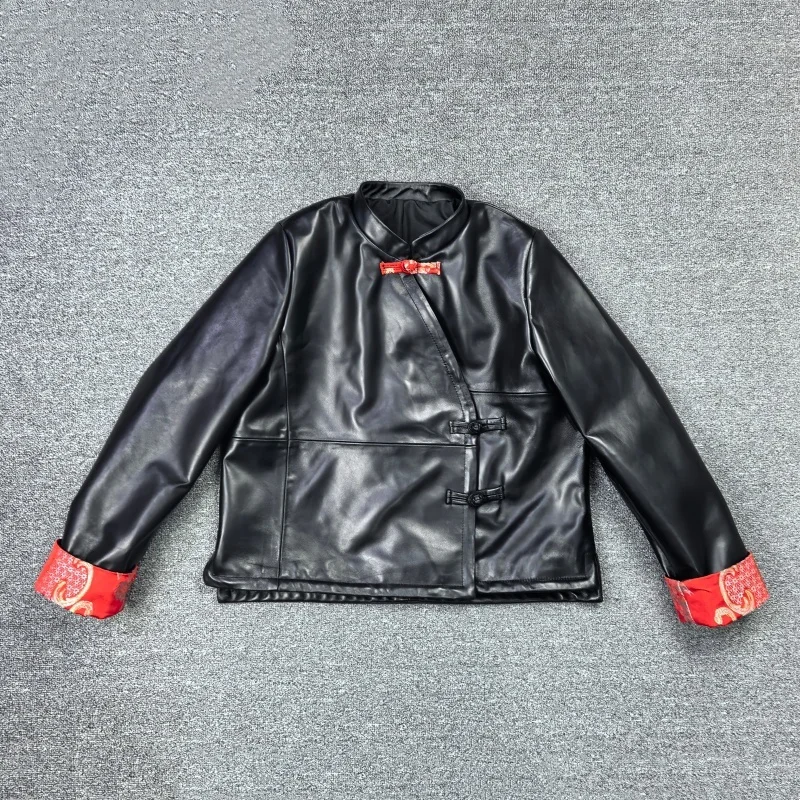 Giacca Primaverile 2026 da Donna in Pelle di Cuoio con Colletto Alto, Vestibilità Ampia, Sensazione di Alta Qualità, Nuovo Stile Cinese