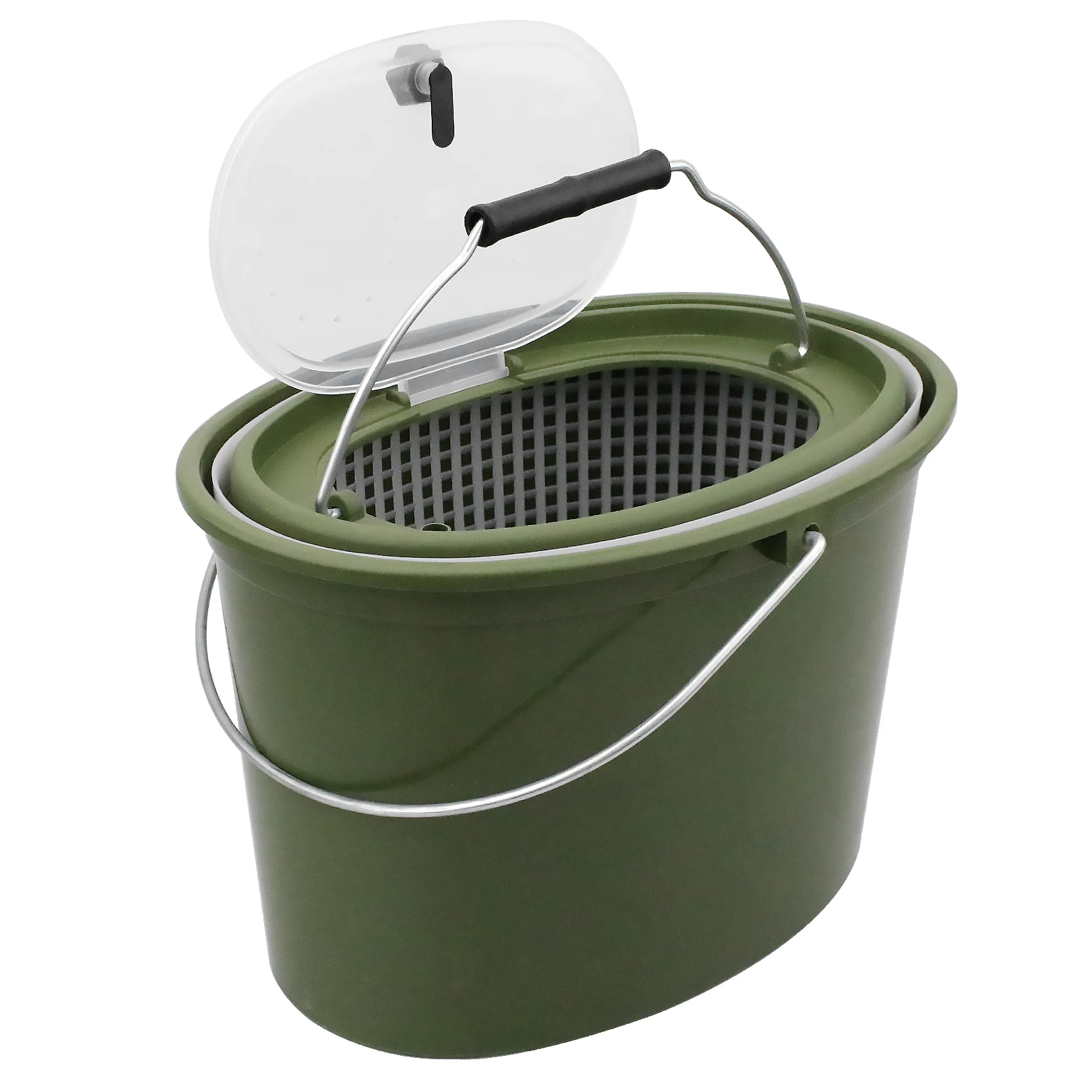 

2-in-1 Fishing Bucket Double-Deck Fish Box Detachable Fish Strainer Fishing Bait Storage Container Handle Draining Basket