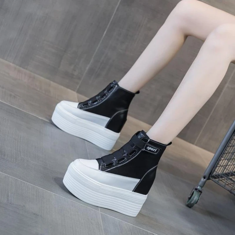New 10cm Microfiber Ankle Booties Chimney Shoes Genuine Leather Boots Women Autumn Motorcycle Spring Ladies Fashion Moccasins