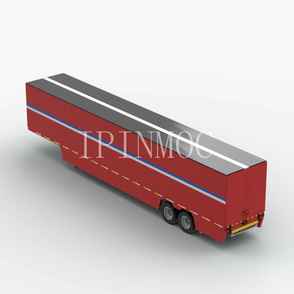 Moc5648+4185 4×2 SEMI TRUCK & 1:18 Feet Refrigerated Trailer PDF Drawing Building Blocks Bricks Birthday Christmas Gift image 5