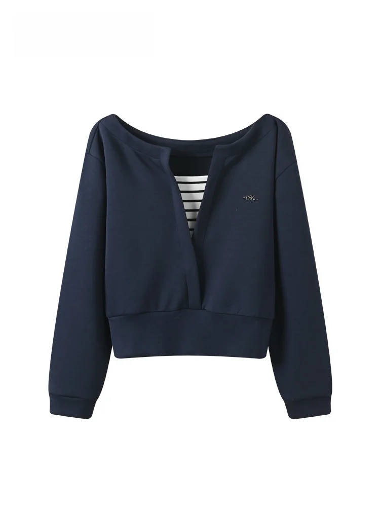 

Loose Long Sve Sweatirt Women's plus Size Spring New Sle Versatile Casual Comfortable Polyester Cotton Blend Top