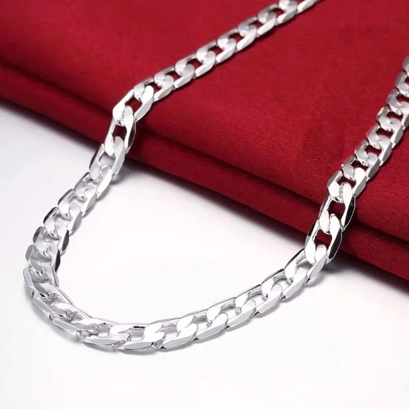 Special Offer 925 Sterling Silver Necklace For Men's 20/24 Inches Classic 8MM Chain Luxury Jewelry Wedding Christmas Gifts