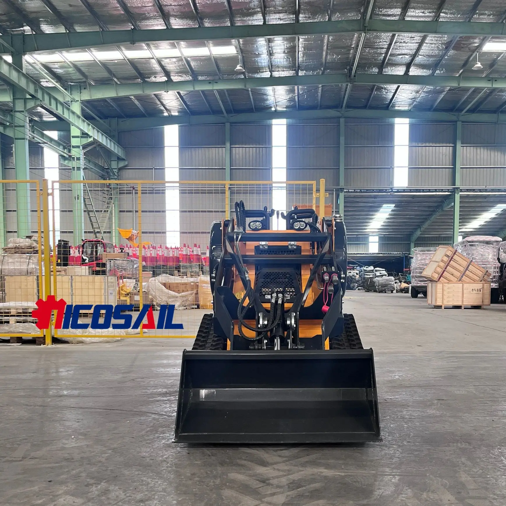 

Multi functional mini track loader hydraulic sliding loader with accessories, used for various loading tasks