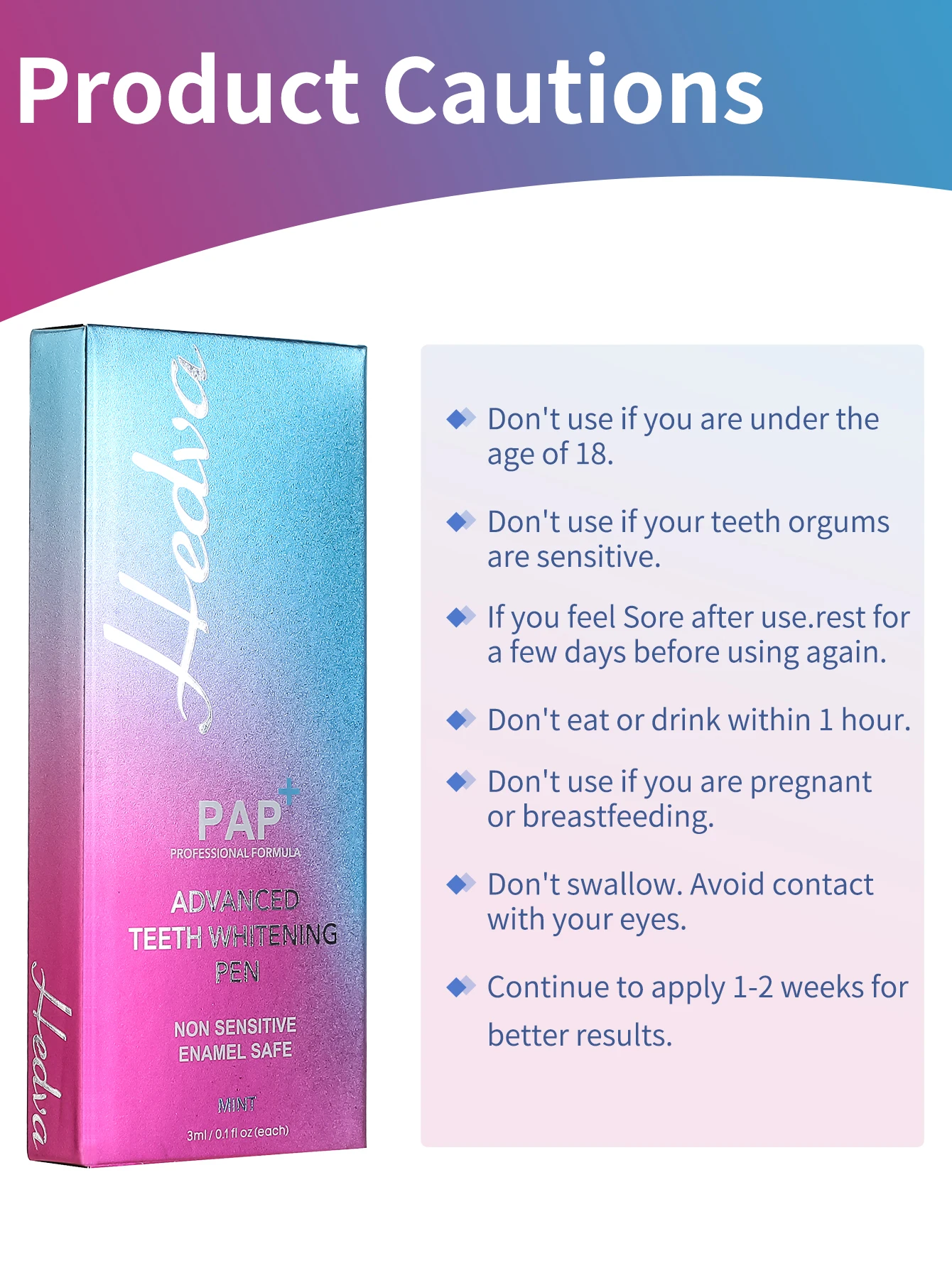 Hedva PAP+ Penna sbiancante pe - Teeth Whitening Pen recensione e prezzo
