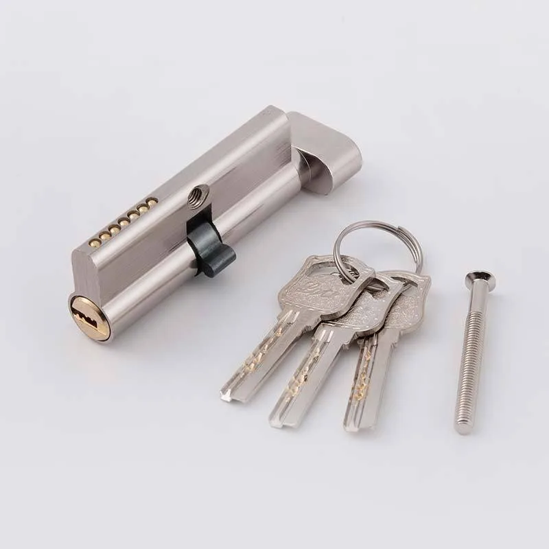 29mm Indoor and Outdoor Anti-theft Door Lock Core, Black Silver Door Handle Copper Lock for Household Use, 3pcs Copper Keys 70mm