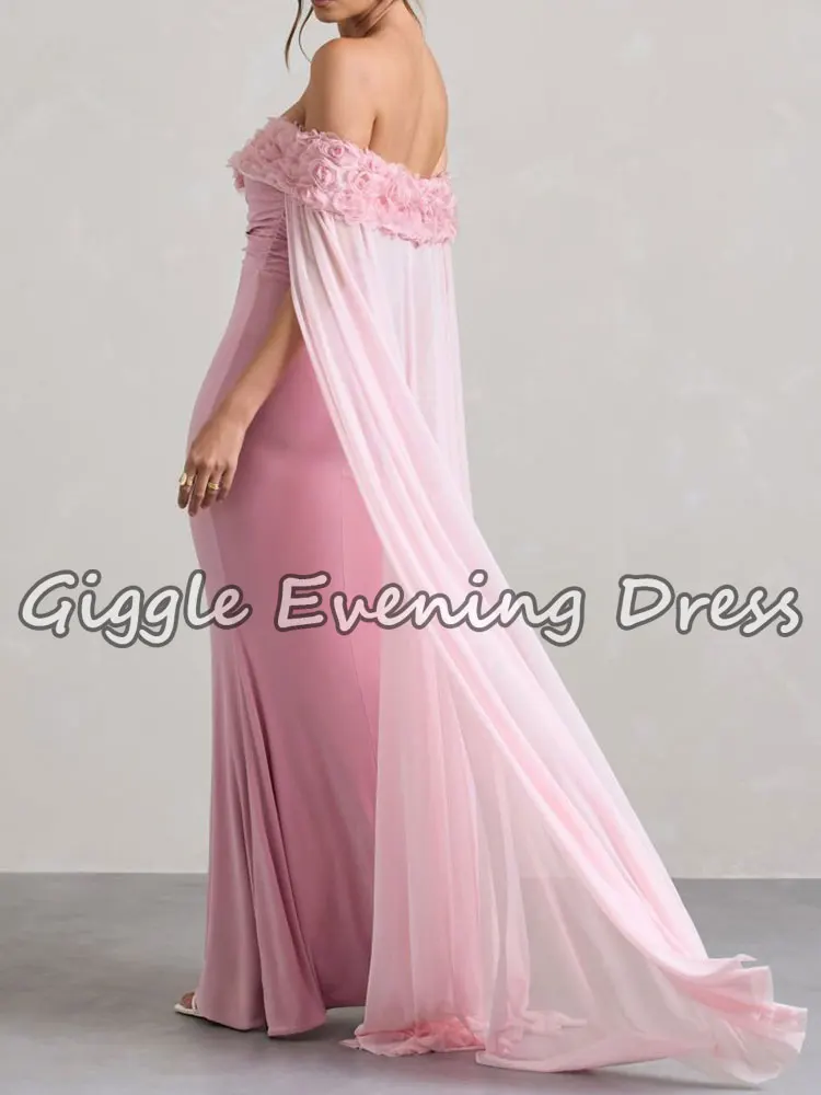 Giggle فساتين الحفلات المسائية العربية بدون أكتاف باللون الوردي بدون حمالات فستان حورية البحر طويل للحفلات الراقصة من Fساتين سهلة مخصصة