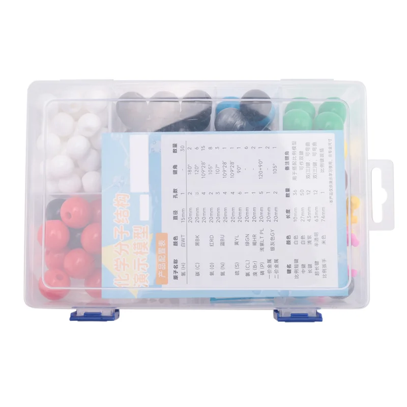 Kit de modelo molecular, juego de química molecular orgánica, kit de modelo de átomo para lecciones, kit de construcción de estructuras
