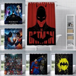 Superheroes Batmans and Superman Shower Curtain Waterproof Polyester Fabric Paint Bath Curtains Home Bathroom Decor Curtain