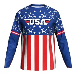 American Flag Streetwear Retro 3D Harajuku Print Men's Hip Hop Personalized Round Neck Long Sleeve Cool Daily Casual T-shirt Top