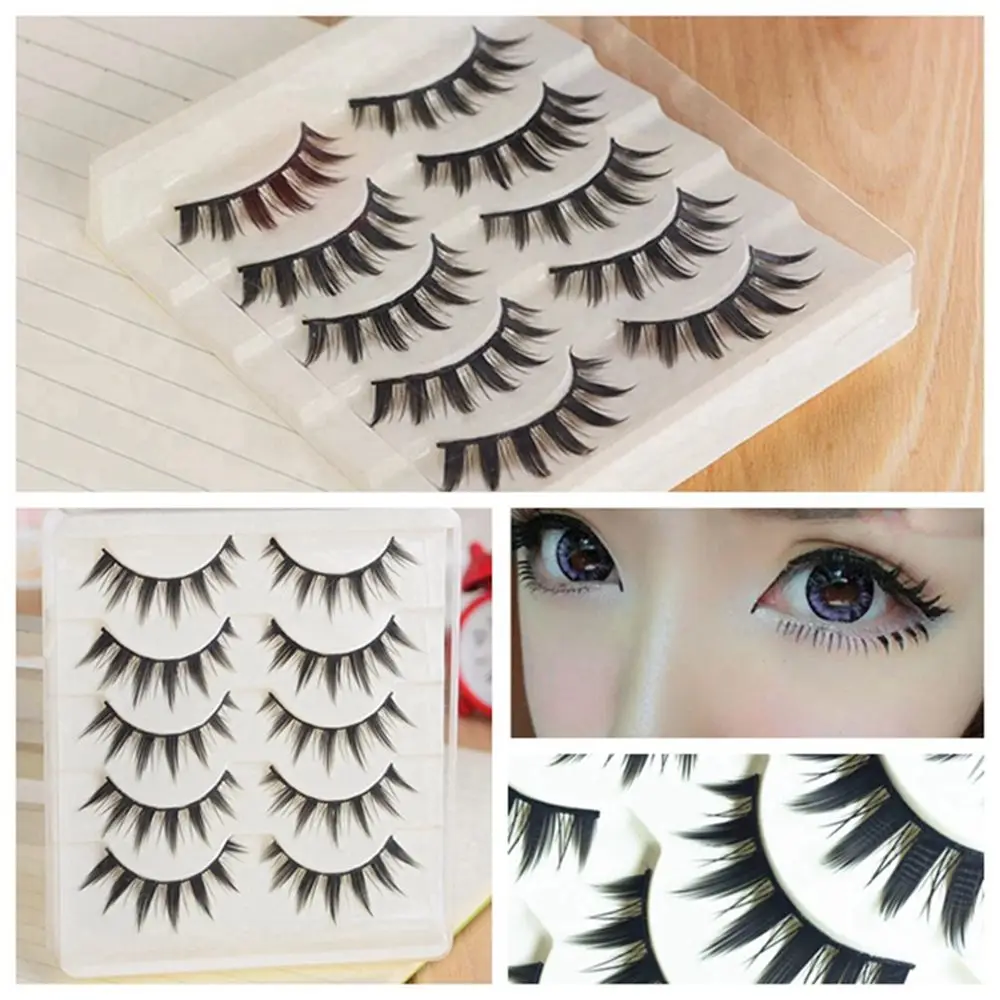 Fashion Cosmetic Makeup Natural Fake Eyelash Long Thick Eye Lash Extension For 5 Pairs/Set