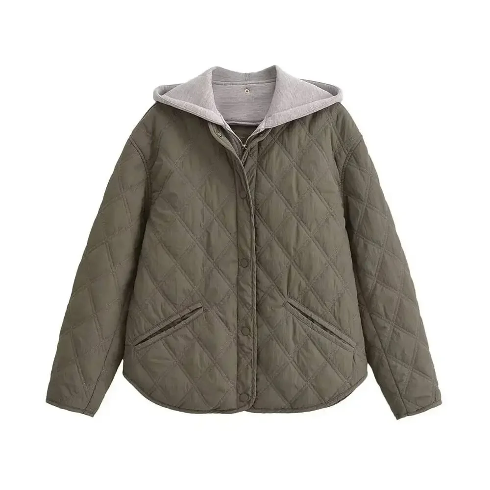 

Осень-зима, новый продукт, модное повседневное пальто с круглым вырезом, свободная женская куртка с капюшоном и длинными рукавами