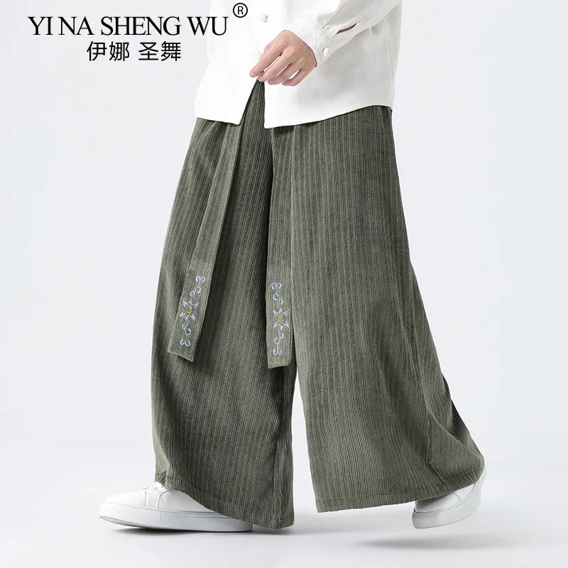 New Oversize Men Loose Harem Pants Spring Fall corduroy Overweight Sweatpants High Quality Casual Brand Trousers Male