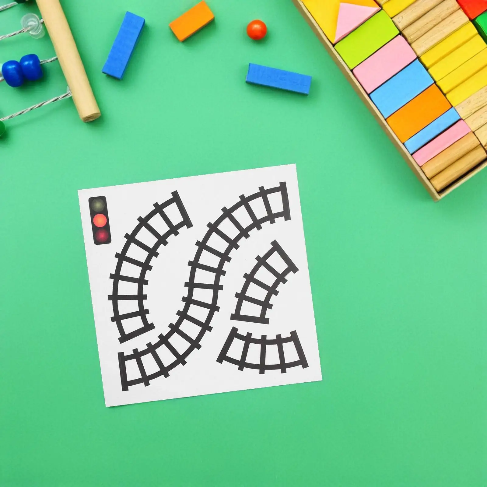 10 Stück Verkehrszeichen-Aufkleber, Rennstrecke, Klebeband, wiederverwendbar, Cartoon, Straße, Stadt, Gebäude, Thema, Kinder, Spielschilder, Rennwand, Eisenbahn