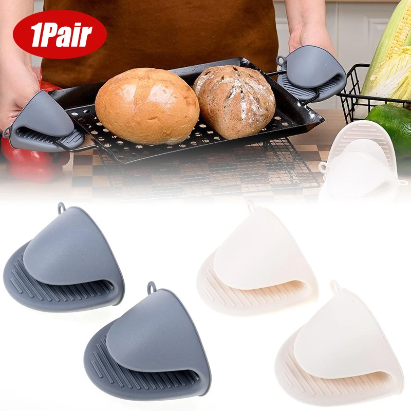 

2pcs Oven Mitts Silicone Heat Resistant Pinch Glove Anti Scalding Non Slip Gloves Clips Pot Holder Cooking Baking Oven Mitts