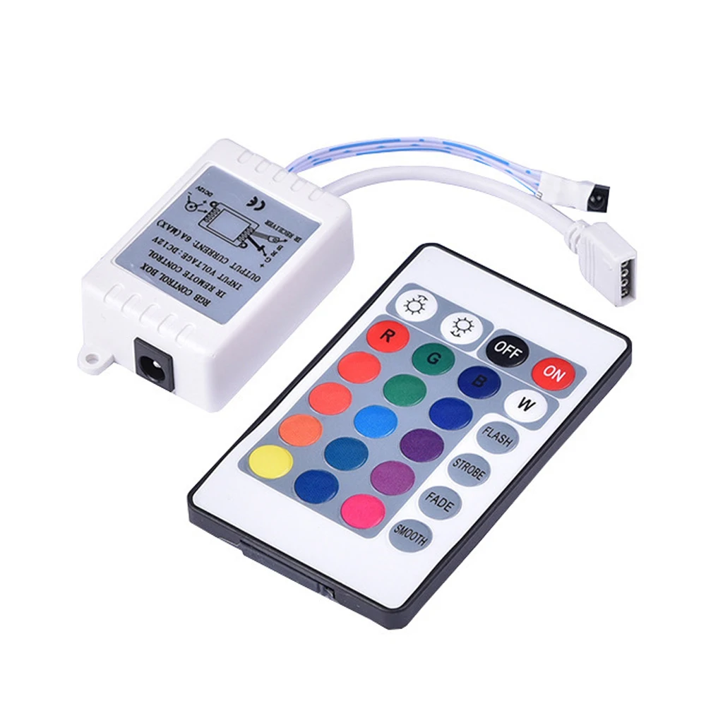 

DC12V 24key Remote Controller IR RGB Led Strip DC 12 V 24 Key Controller For SMD 3528 5050 5630 3014 LED Strip Lights 10pcs