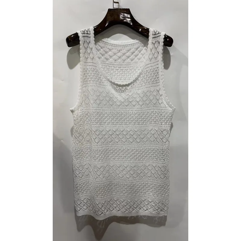 Sexy Mens Tank Top See-through Hollow Out T-shirt T-shirt Summer Sleeveless T-shirt Breathable Slim Tees Gym Clothing Workout