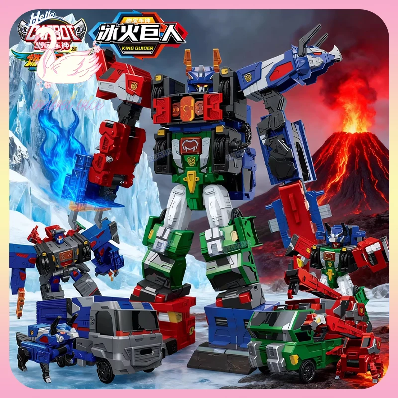 

Оригинальный Hello Carbot! Серия Blazing Beast Storm, комбинированная трансформирующаяся игрушка-автобот King Giant Lite, коллекционный орнамент, подарок для мальчика