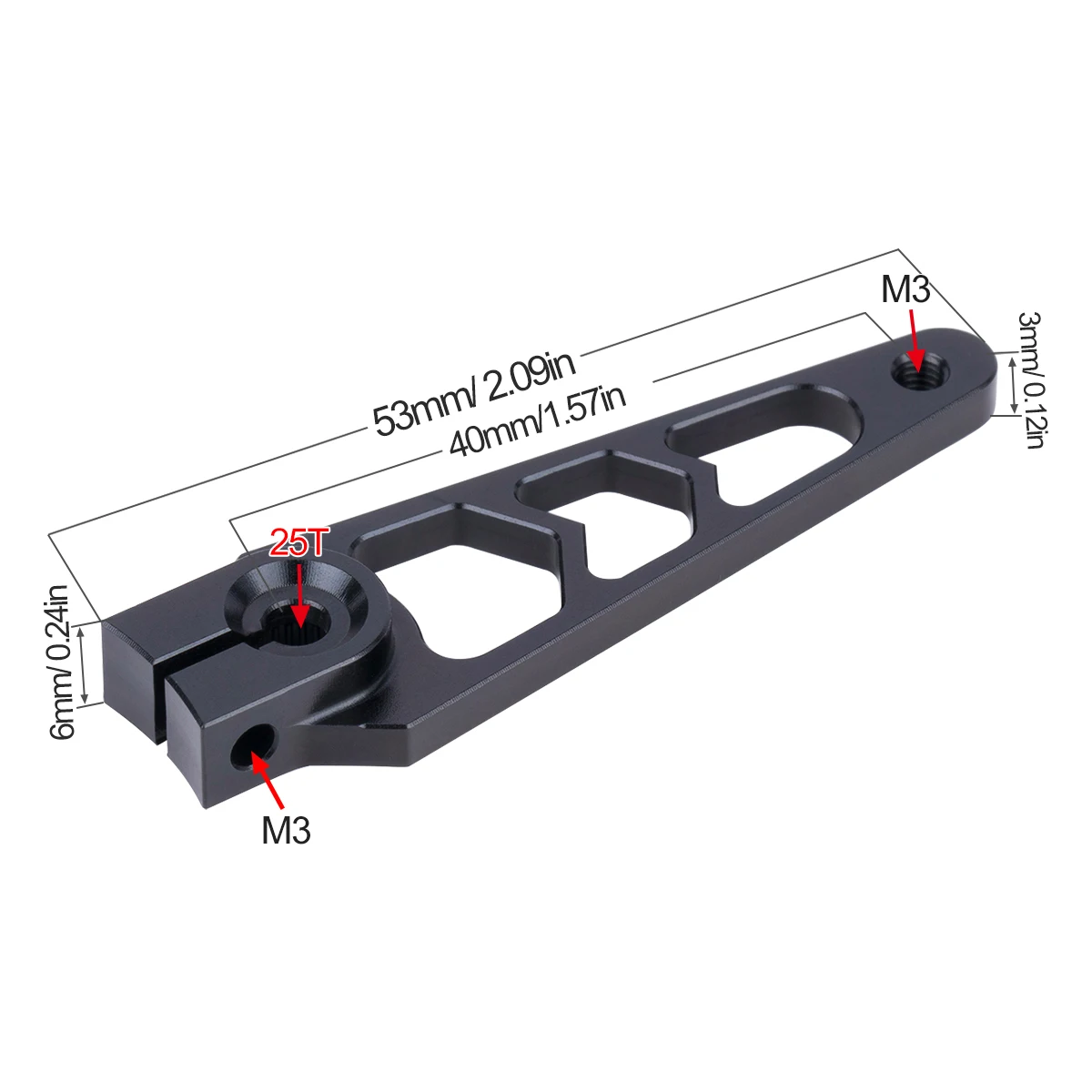 7075-T6 Aluminum 25T Servo Horn Arm | 40mm (1.57