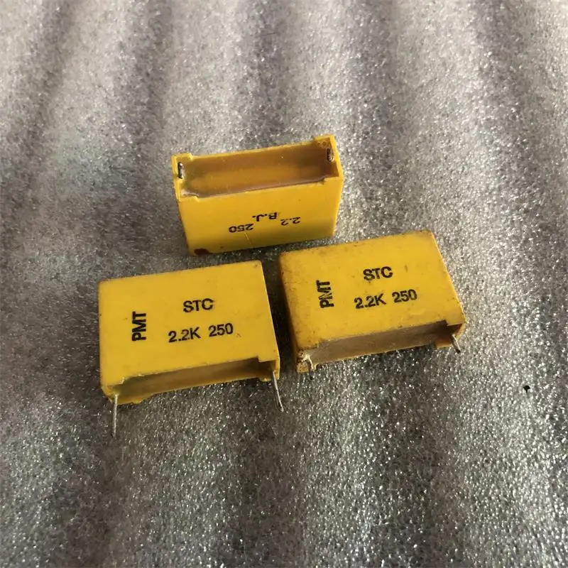 Second-hand disassembled old STC PMT 2.2UF250VDC antique audio crossover stepless capacitor 31*22*11 P=27.5MM
