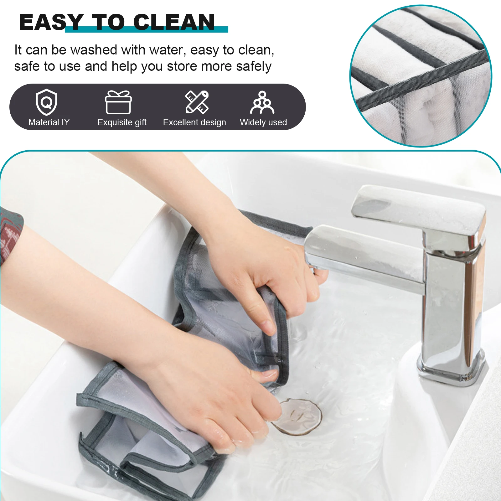 

Foldable Clothes Storage Box Mesh Underwear Dividers Multi grid Pants ganizer Wardrobe Travel Box Long term