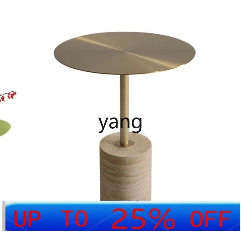 LTT Huangdongshi طاولة جانبية طاولة قهوة بسيطة إبداعية طاولة مستديرة صغيرة فندق الإقامة المنزلية الرخام