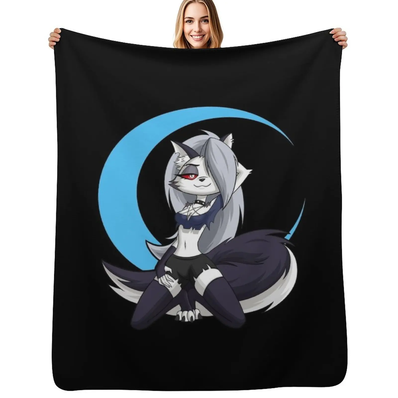 

Helluva Boss Loona Throw Blanket Polar Soft Plaid Personalized Gift Luxury Throw Blankets