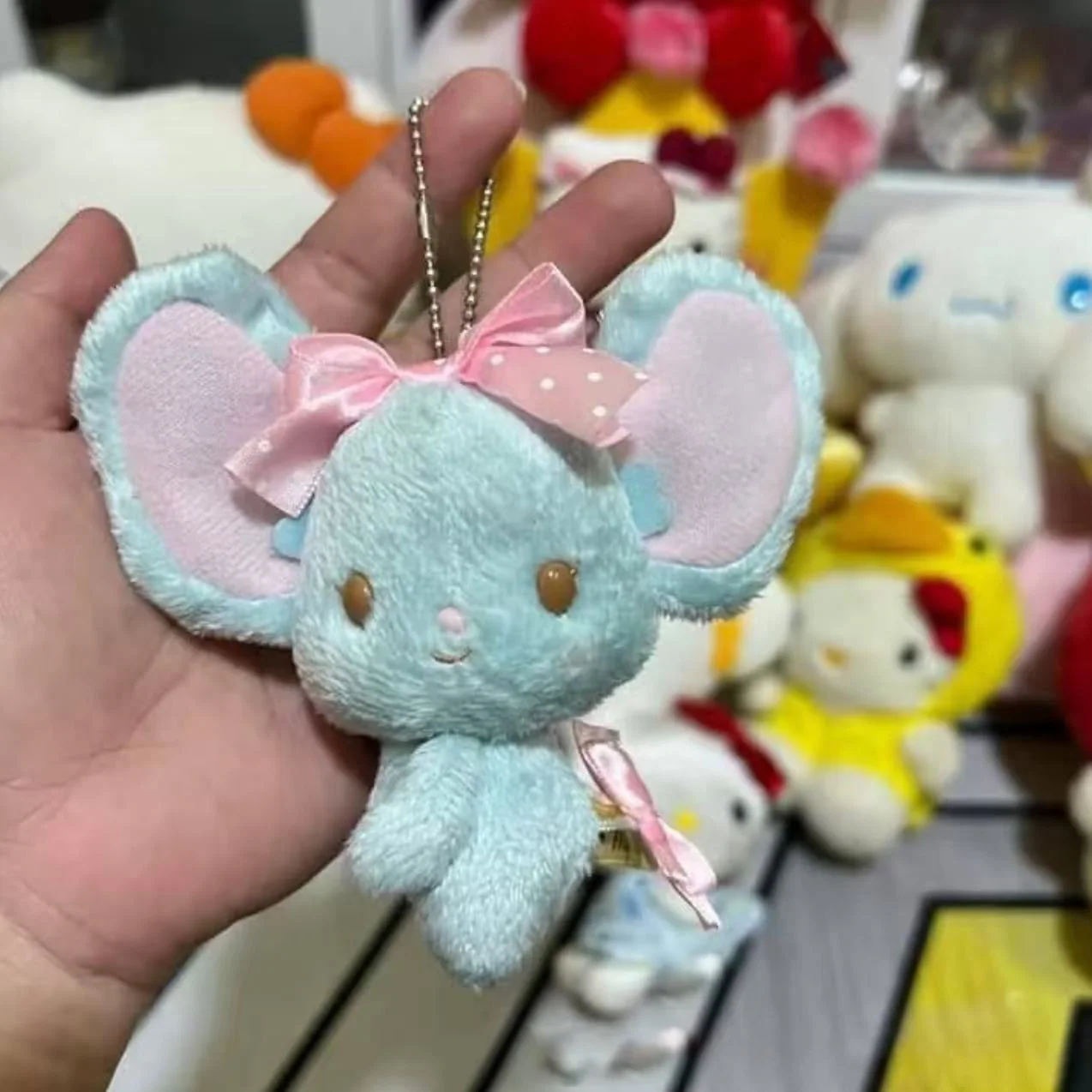 LLavero de juguetes de peluche Melody Friends, ardilla plana, ratón, muñeco de peluche, mochila de dibujos animados Kawaii, abalorio, regalos de cumpleaños