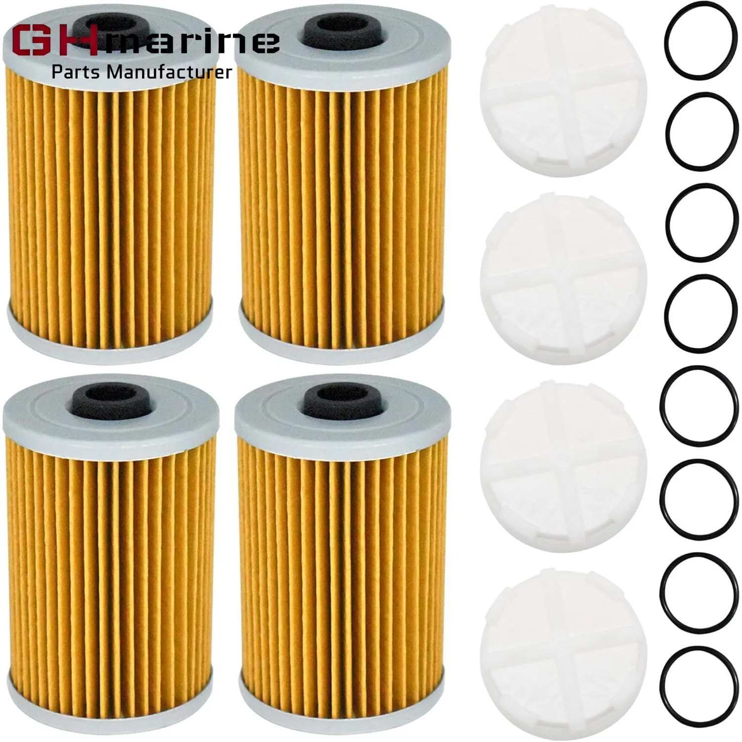 4Pcs Fuel Filter and Filtering Disk Set 35-8M0093688 866171A1 8M0204703 35-892665 for Mercury Mercruiser  Gen III 3 Fuel Cooler