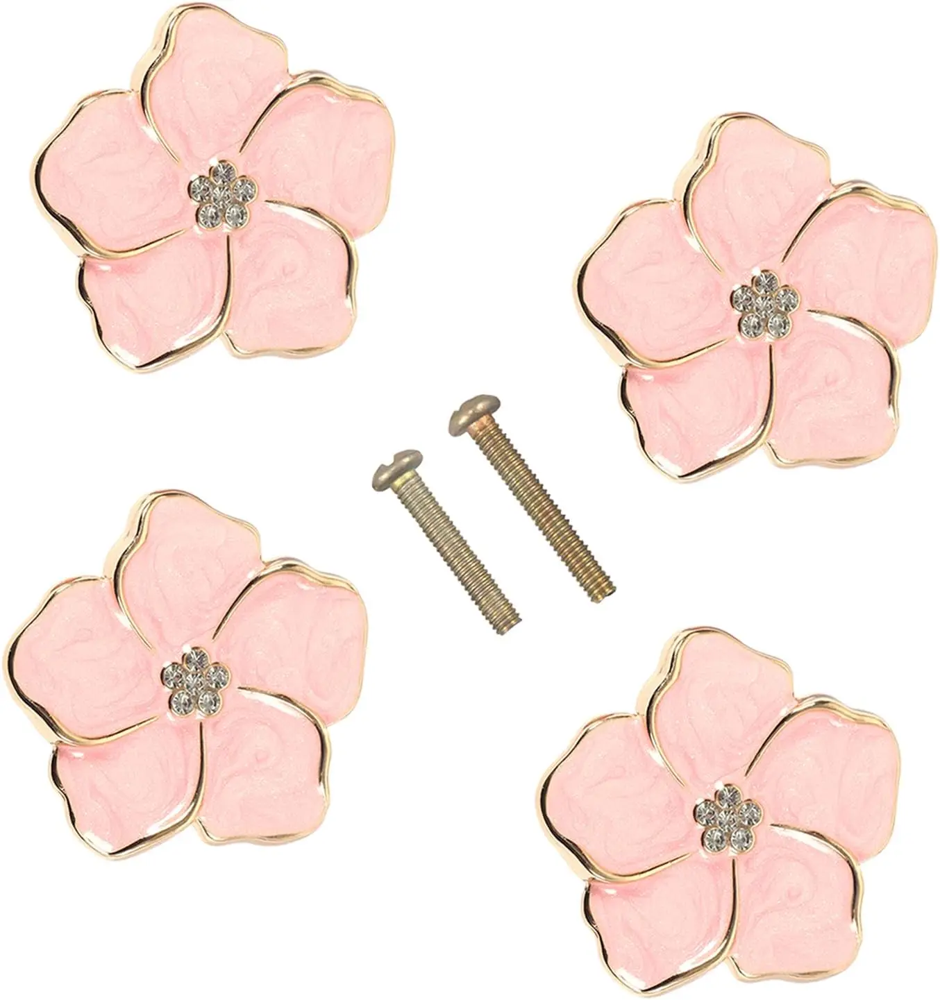 

Petal Drawer Knobs - Pink Flower Cabinet Pulls for Dressers, Cupboards & Wardrobes